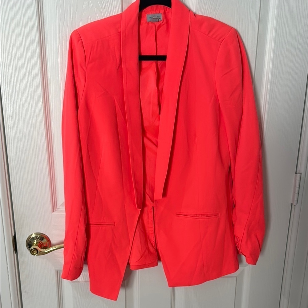 Women's Vibrant neon orange Blazer belle sky size medium